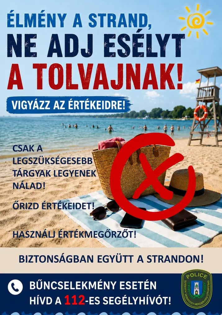 Élmény a strand, ne adjon esélyt a tolvajnak